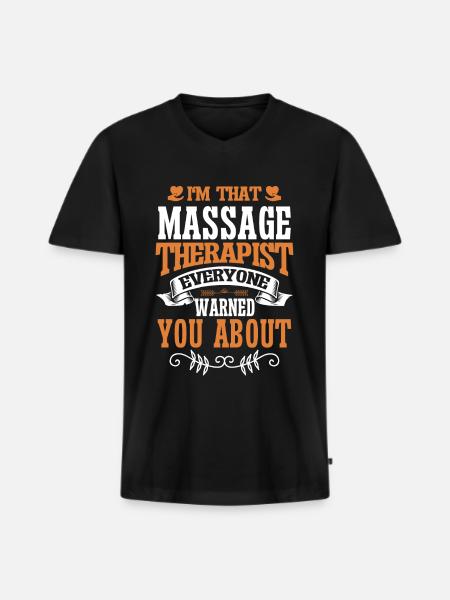 Massage Therapist Therapy Masseuse Appreciation - Men's Premium Organic T-shirt with V-neck - black
