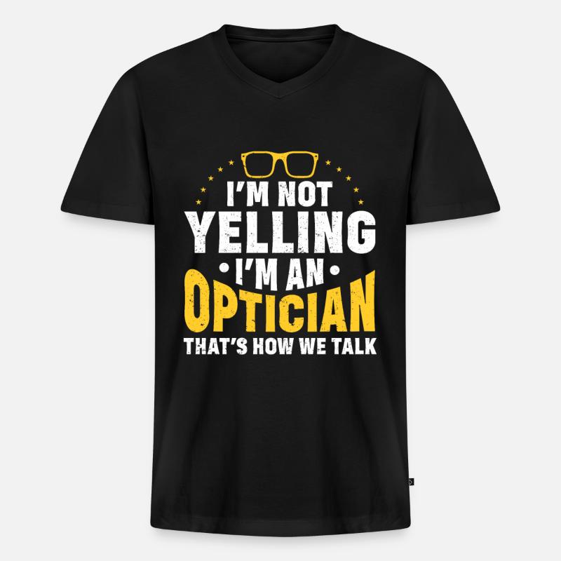 Optometrist Optiker Optometrie - Männer Premium Bio T-Shirt mit V-Ausschnitt - Schwarz