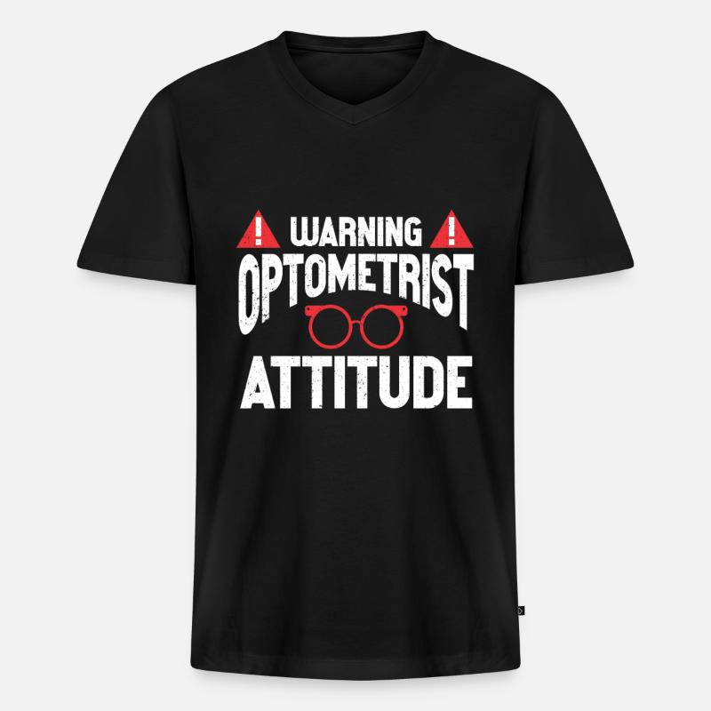 Optometrist Optiker Optometrie - Männer Premium Bio T-Shirt mit V-Ausschnitt - Schwarz