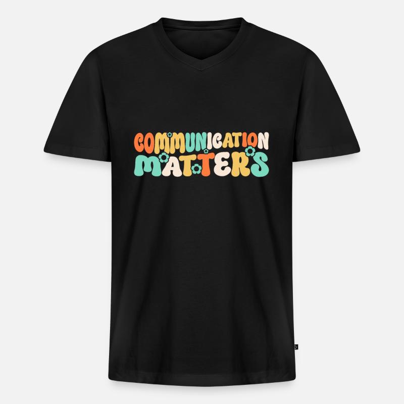 Groovy Speech Language Pathologist SLP - Männer Premium Bio T-Shirt mit V-Ausschnitt - Schwarz