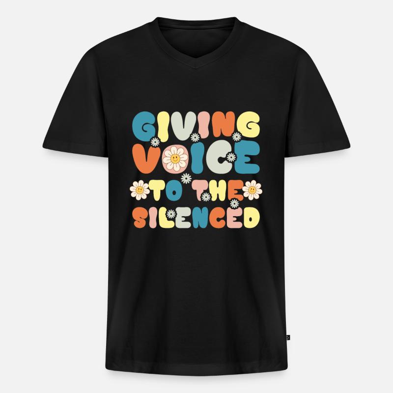 Groovy Speech Language Pathologist SLP - Männer Premium Bio T-Shirt mit V-Ausschnitt - Schwarz