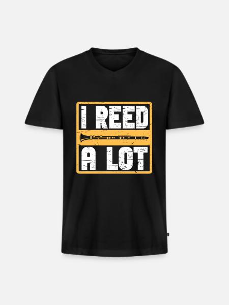 Clarinetist Clarinet Playing Bass Musician - Men's Premium Organic T-shirt with V-neck - black