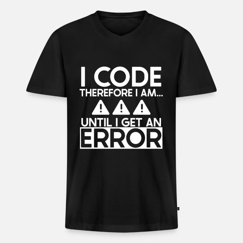 Softwareentwickler Computeringenieur Nerd - Männer Premium Bio T-Shirt mit V-Ausschnitt - Schwarz