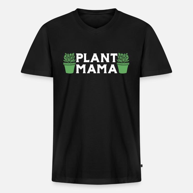 Pflanzenmutter Mutter Gartenpflanzen Blume - Männer Premium Bio T-Shirt mit V-Ausschnitt - Schwarz