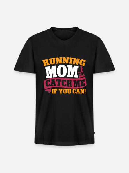 Running Mom Marathon Runner Jogging - T-shirt encolure en V Premium bio Homme - noir