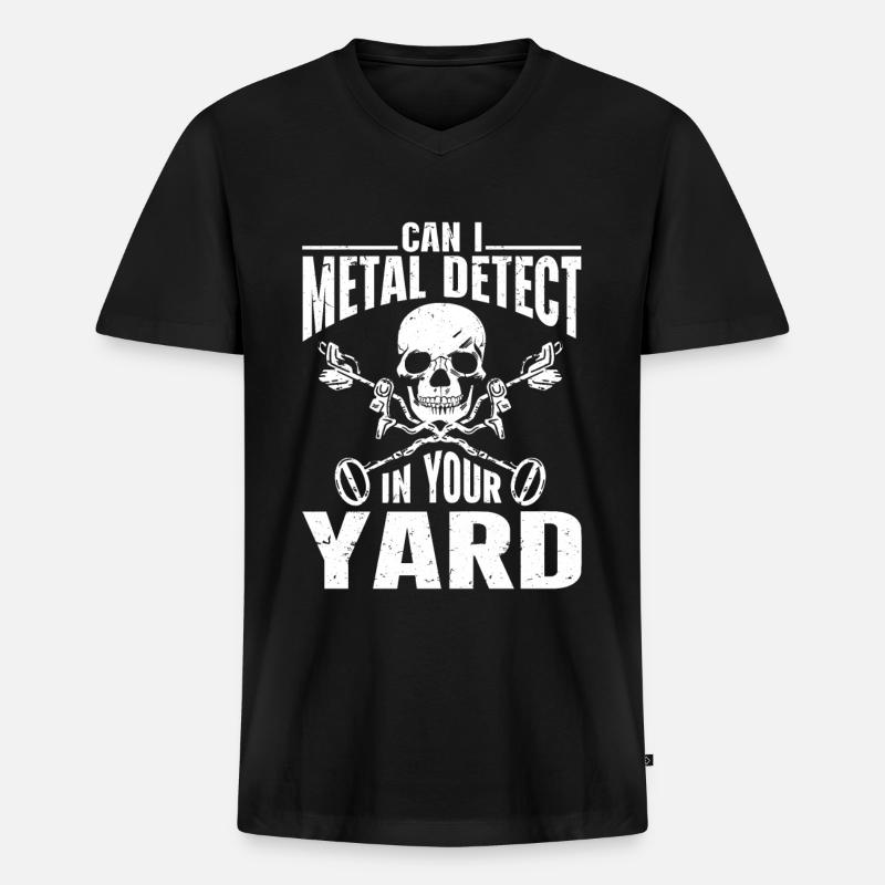 Metalldetektor Schatzsuche - Männer Premium Bio T-Shirt mit V-Ausschnitt - Schwarz