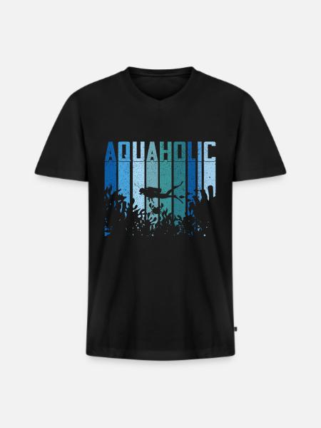 Diving Diver Ocean Lovers - Men's Premium Organic T-shirt with V-neck - black