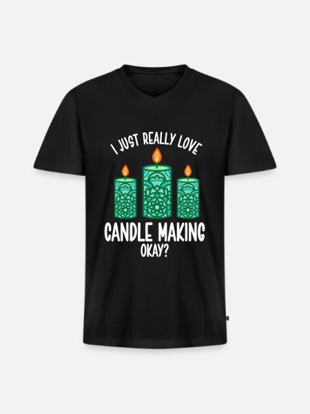 Candle Maker Candle Making - Men's Premium Organic T-shirt with V-neck - black