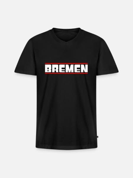 Bremen - Men's Premium Organic T-shirt with V-neck - black