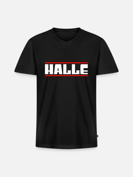 Hall - Men's Premium Organic T-shirt with V-neck - black