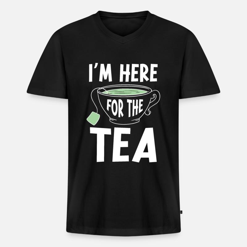 Teetrinker Tee - Männer Premium Bio T-Shirt mit V-Ausschnitt - Schwarz