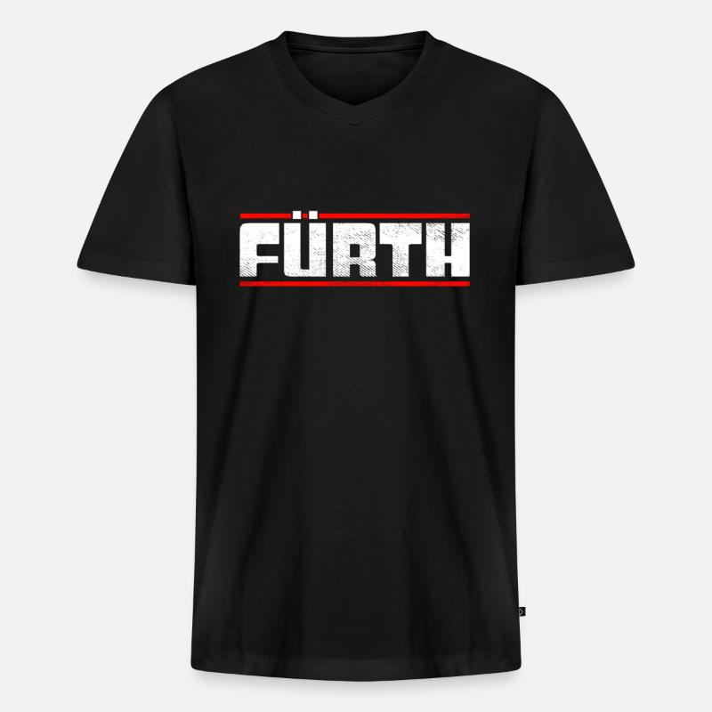 Fürth - Männer Premium Bio T-Shirt mit V-Ausschnitt - Schwarz