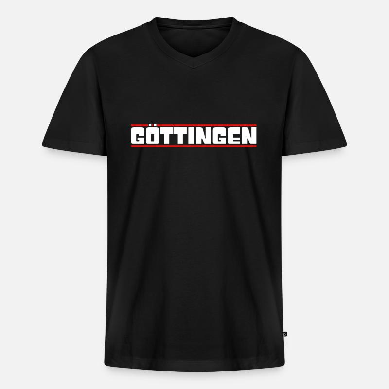 Göttingen - Männer Premium Bio T-Shirt mit V-Ausschnitt - Schwarz