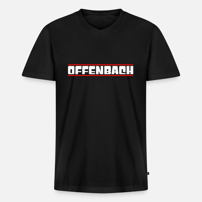 Offenbach - Männer Premium Bio T-Shirt mit V-Ausschnitt - Schwarz