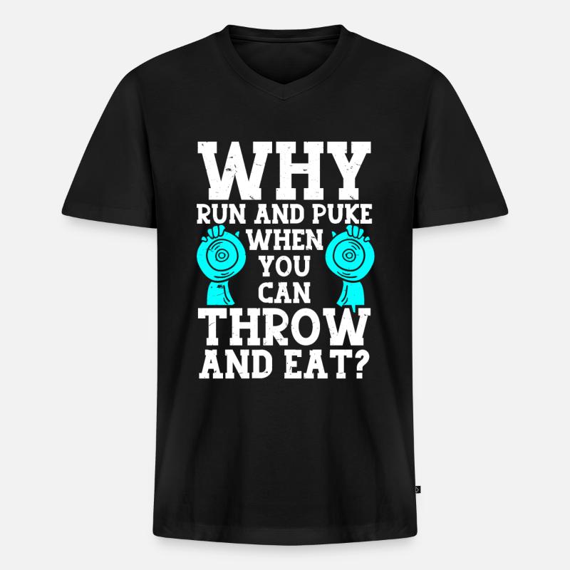 Diskuswerfer Leichtathletik Diskuswerfen - Männer Premium Bio T-Shirt mit V-Ausschnitt - Schwarz