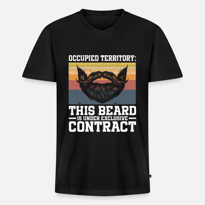 Bart Spruch Bärtiger Vater Ehemann - Männer Premium Bio T-Shirt mit V-Ausschnitt - Schwarz