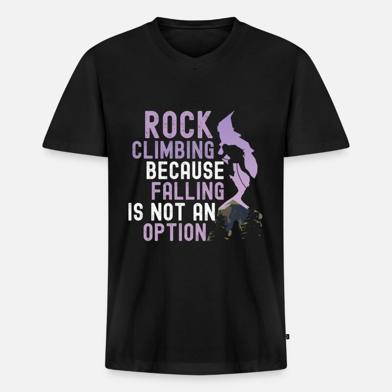 Klettern Mountain Boulder Climble Kletterer - Männer Premium Bio T-Shirt mit V-Ausschnitt - Schwarz