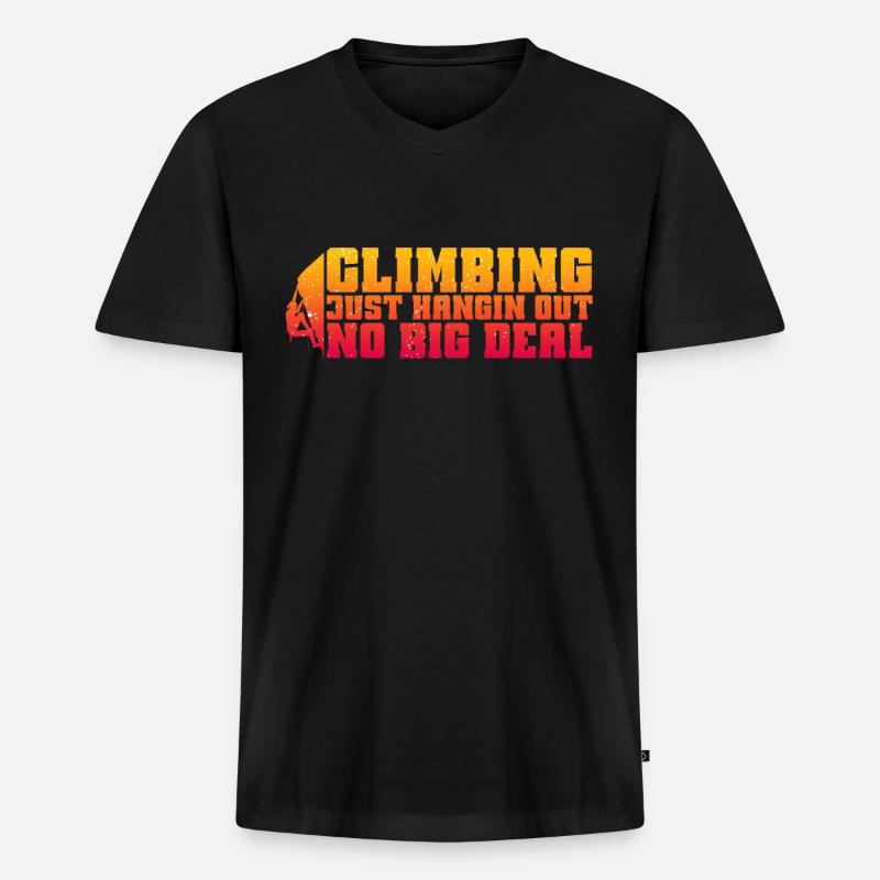 Klettern Mountain Boulder Climble Kletterer - Männer Premium Bio T-Shirt mit V-Ausschnitt - Schwarz
