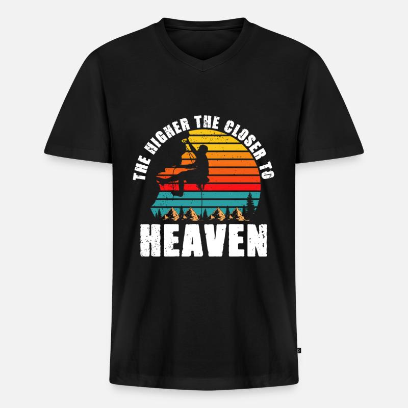 Klettern Mountain Boulder Climble Kletterer - Männer Premium Bio T-Shirt mit V-Ausschnitt - Schwarz