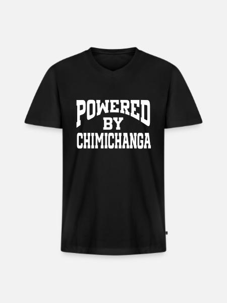 Powered By Chimichanga - Men's Premium Organic T-shirt with V-neck - black