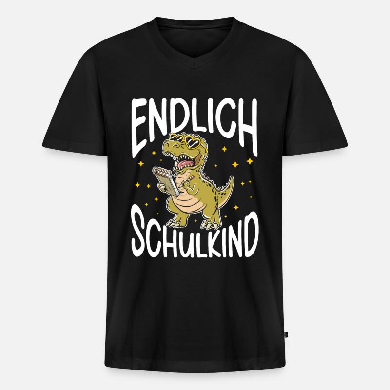 School 1. Grade - Männer Premium Bio T-Shirt mit V-Ausschnitt - Schwarz
