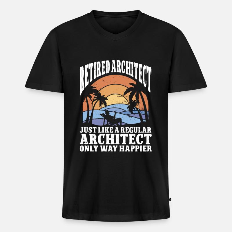 Architect Architecture - Männer Premium Bio T-Shirt mit V-Ausschnitt - Schwarz