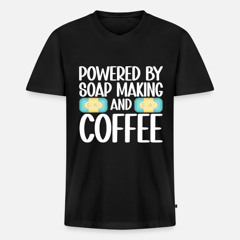 Soap Making Soap Maker - Männer Premium Bio T-Shirt mit V-Ausschnitt - Schwarz