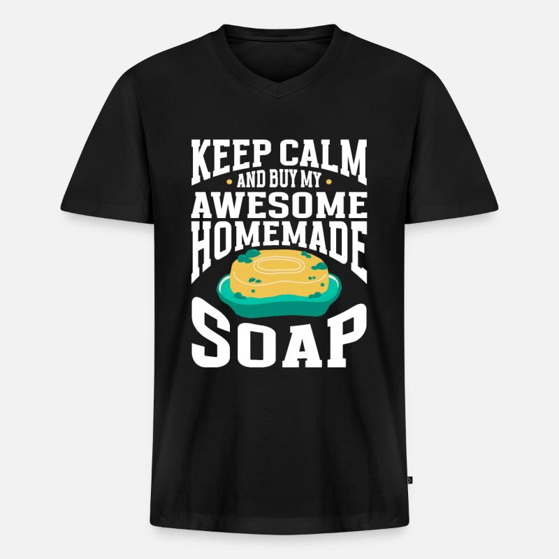 Soap Making Soap Maker - Männer Premium Bio T-Shirt mit V-Ausschnitt - Schwarz