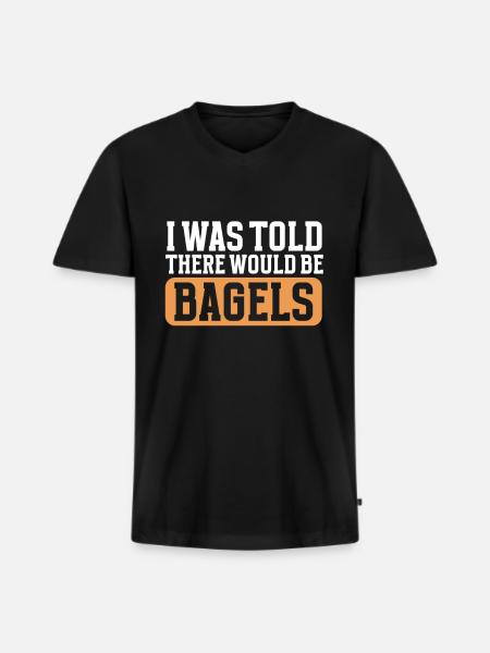 Bagel Lover Art Bagels - Men's Premium Organic T-shirt with V-neck - black