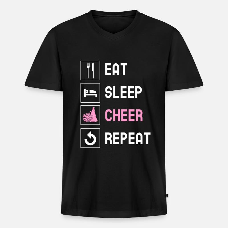 Cheerleading Cheerleader Base Flyer - Männer Premium Bio T-Shirt mit V-Ausschnitt - Schwarz