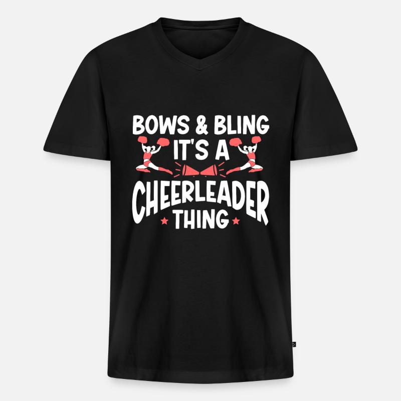 Cheerleading Cheerleader Base Flyer - Männer Premium Bio T-Shirt mit V-Ausschnitt - Schwarz