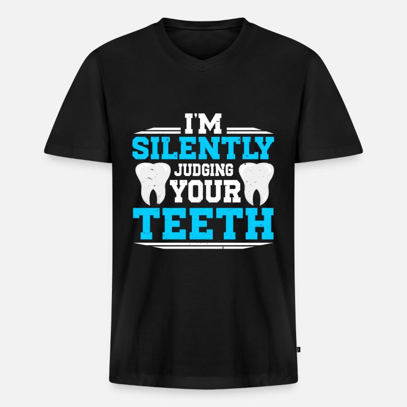 Dentist - Männer Premium Bio T-Shirt mit V-Ausschnitt - Schwarz