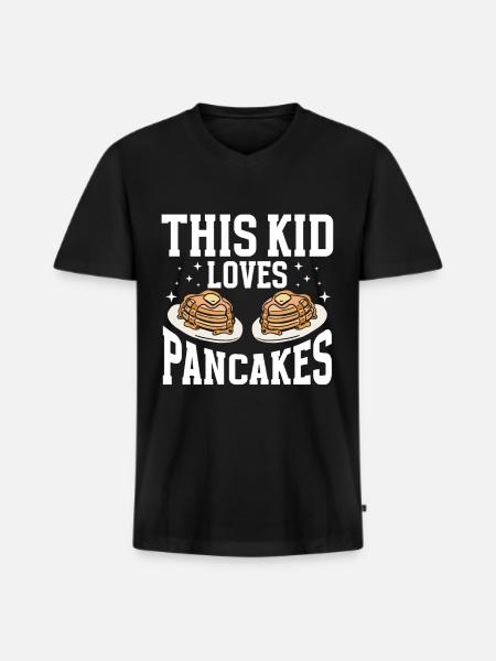 Pancakes Breakfast Food Lover - Men's Premium Organic T-shirt with V-neck - black