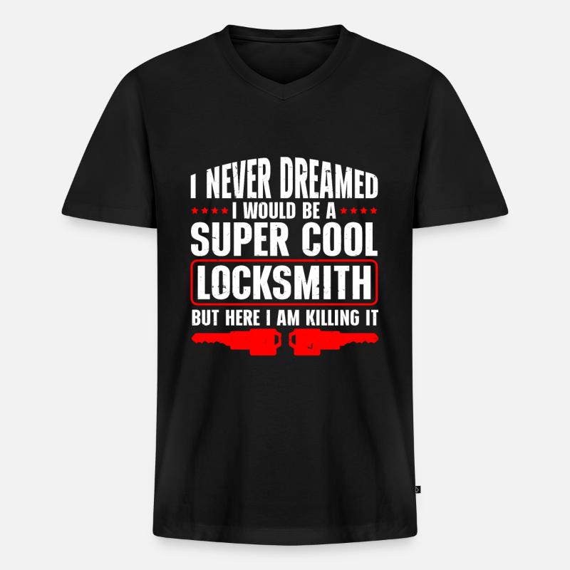 Locksmith Lockpicking Lockpicker - Männer Premium Bio T-Shirt mit V-Ausschnitt - Schwarz