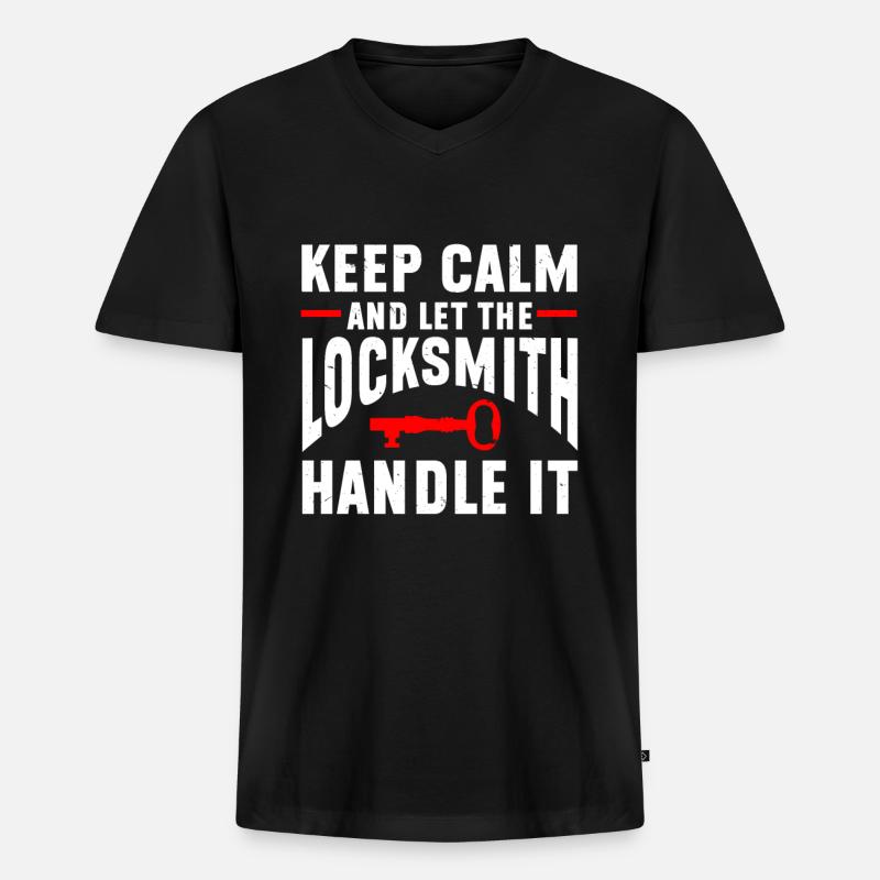 Locksmith Lockpicking Lockpicker - Männer Premium Bio T-Shirt mit V-Ausschnitt - Schwarz