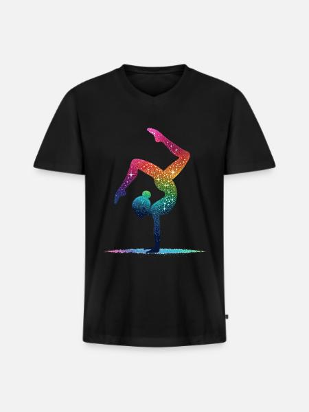 Gymnastics Gymnast Acrobatics Gymnast - Men's Premium Organic T-shirt with V-neck - black