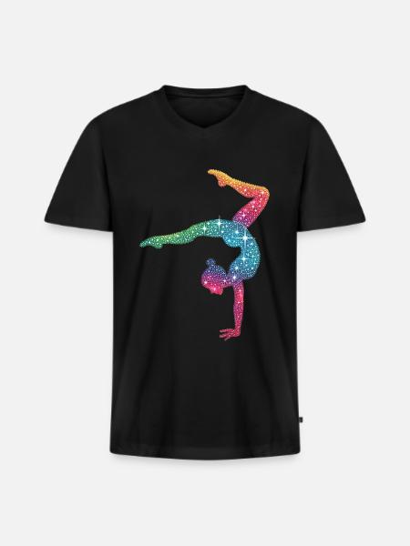 Gymnastique Gymnaste Gymnaste acrobatique - T-shirt encolure en V Premium bio Homme - noir