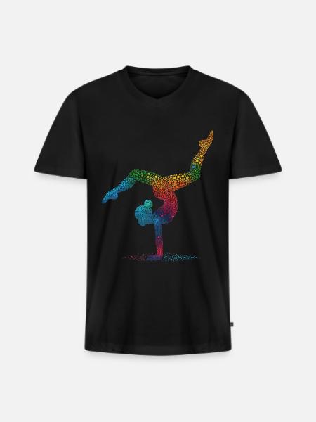 Gymnastique Gymnaste Gymnaste acrobatique - T-shirt encolure en V Premium bio Homme - noir