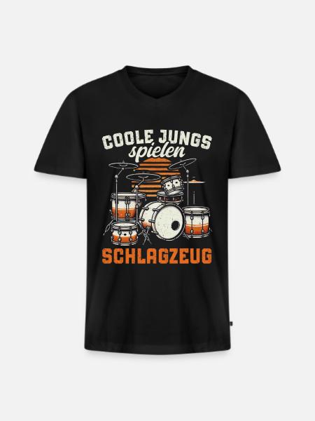 Drummer Drummer Percussion Musicians - Men's Premium Organic T-shirt with V-neck - black
