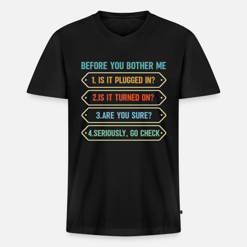 Programmierer Computercodierungssoftwareentwickler - Männer Premium Bio T-Shirt mit V-Ausschnitt - Schwarz