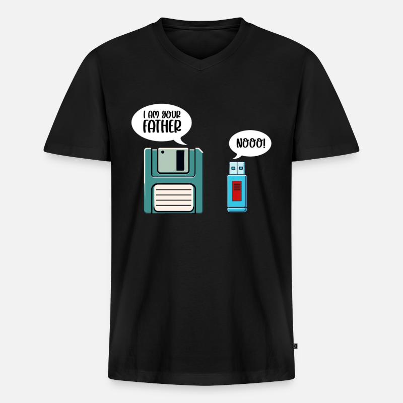 Programmierer Computercodierungssoftwareentwickler - Männer Premium Bio T-Shirt mit V-Ausschnitt - Schwarz