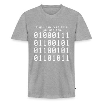 Programmeur, Codage informatique, Développeur de logiciels - T-shirt encolure en V Premium bio Homme - gris chiné - Devant