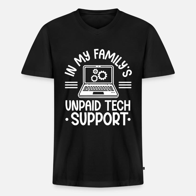 Programmierer Computercodierungssoftwareentwickler - Männer Premium Bio T-Shirt mit V-Ausschnitt - Schwarz