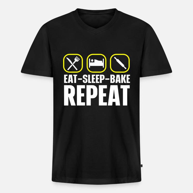 Baking Bakery Baker - Männer Premium Bio T-Shirt mit V-Ausschnitt - Schwarz