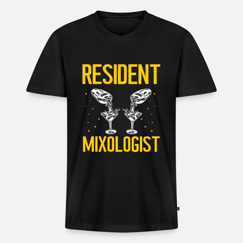 Mixologist Barkeepker Bartender Mixology - Männer Premium Bio T-Shirt mit V-Ausschnitt - Schwarz
