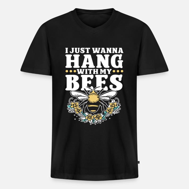 Beekeeping Bees Beekeeper - Männer Premium Bio T-Shirt mit V-Ausschnitt - Schwarz