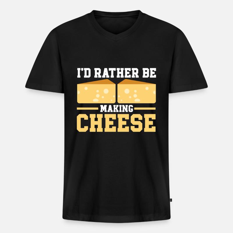 Cheese Making Cheese Lover - Männer Premium Bio T-Shirt mit V-Ausschnitt - Schwarz
