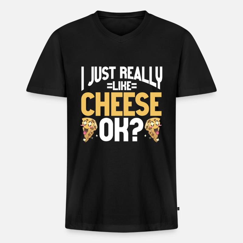 Cheese Making Cheese Lover - Männer Premium Bio T-Shirt mit V-Ausschnitt - Schwarz
