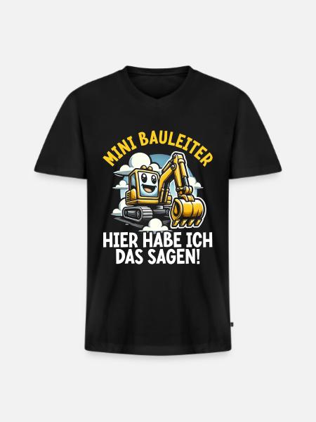 Kinder Bauleiter Projektleiter Bauunternehmer - Männer Premium Bio T-Shirt mit V-Ausschnitt - Schwarz