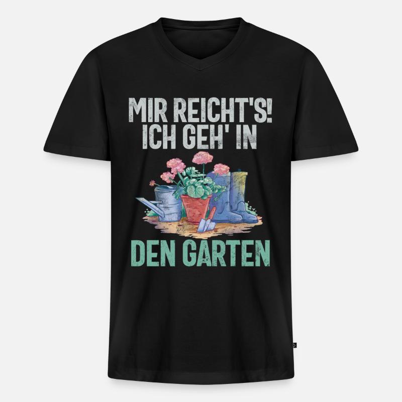 Gärtner Pflanzen Gartenarbeit Gartenbau - Männer Premium Bio T-Shirt mit V-Ausschnitt - Schwarz